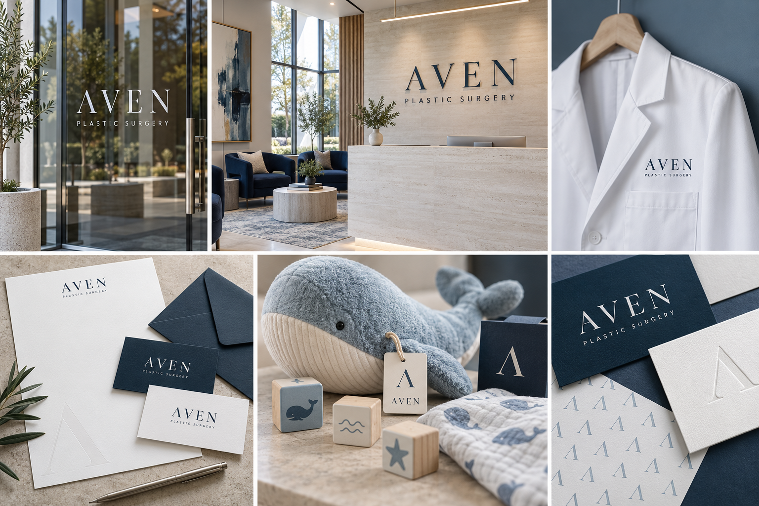 AVEN frosted wordmark on a contemporary glass office entrance